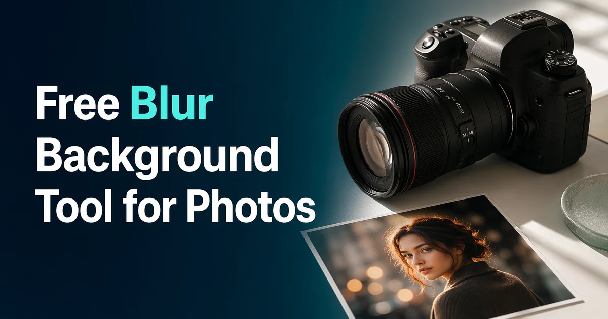 Image showing “Blur Background Online for Free” with example photo edited using background blur effect