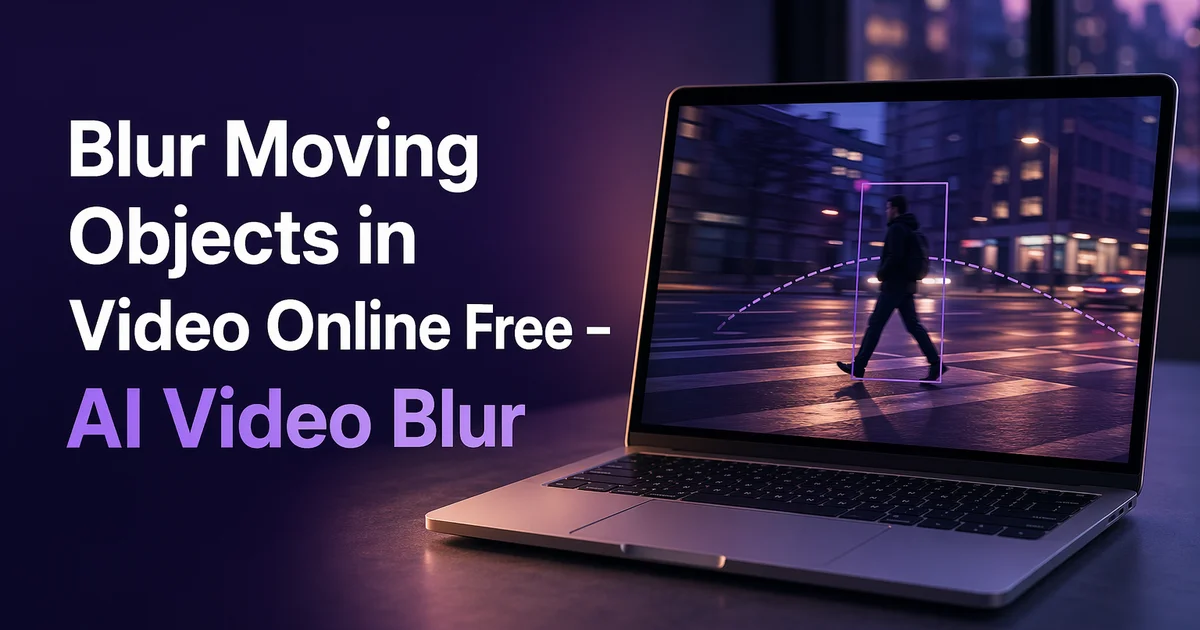 Illustration showing how to blur moving objects in video using BlurMe AI motion tracking online.