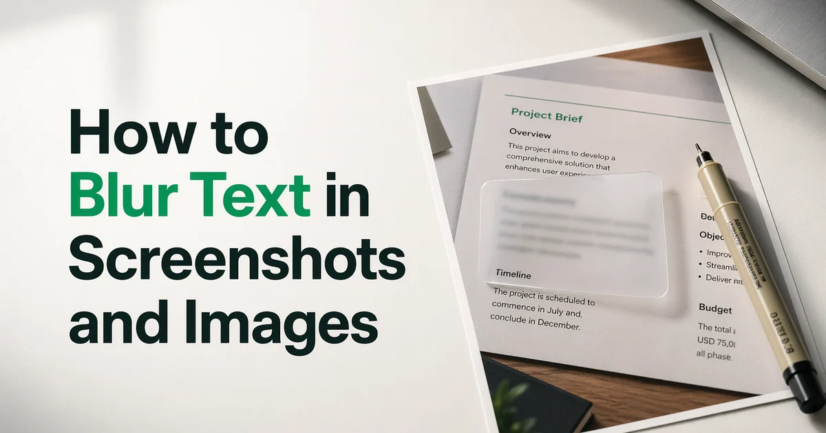Image displaying featured message of how to blur text in screenshots and images