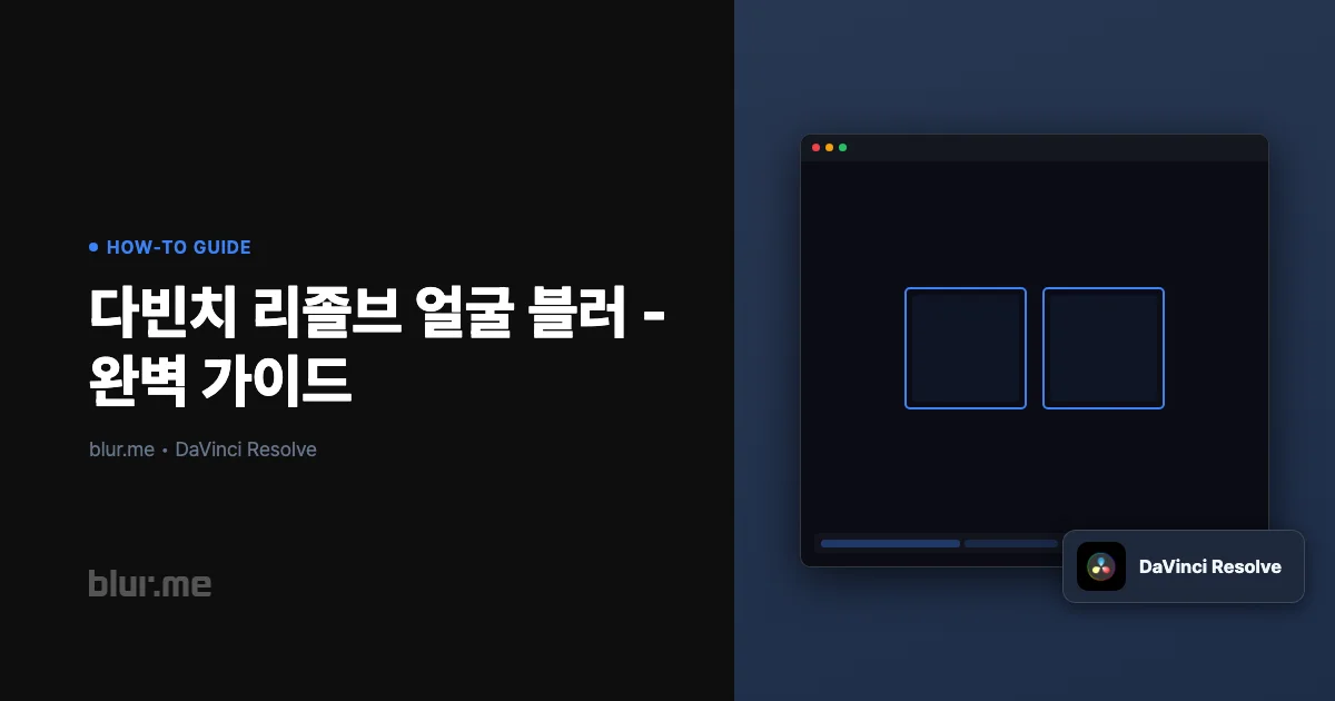 다빈치 리졸브 얼굴 블러 - 완벽 가이드