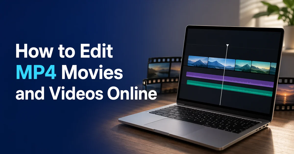 Online AI editor blurring a face in an MP4 movie file before exporting the edited video