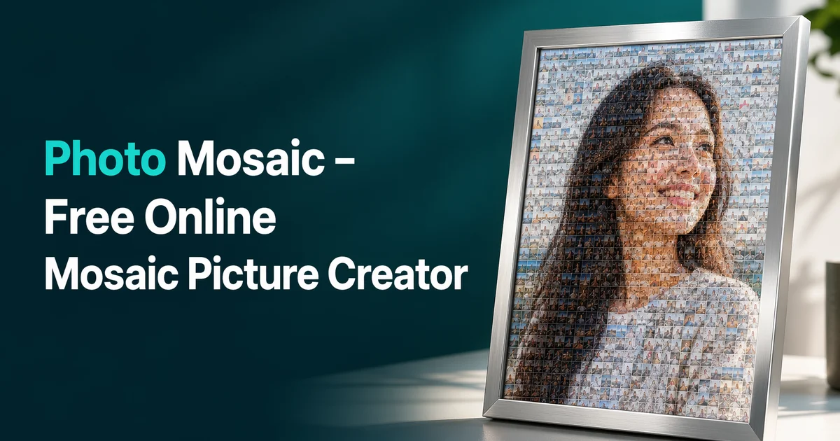 Illustration depicting how to easily make mosaic pictures using photo mosaic creators.