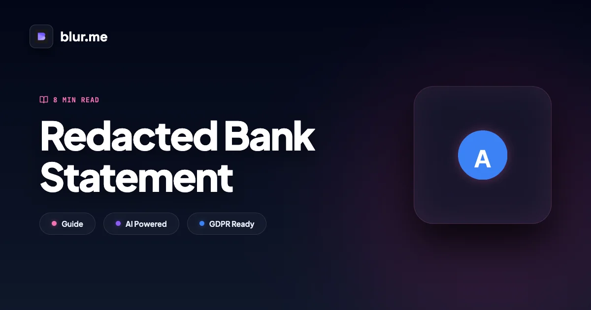 Redacted Bank Statement — Legal & Compliance