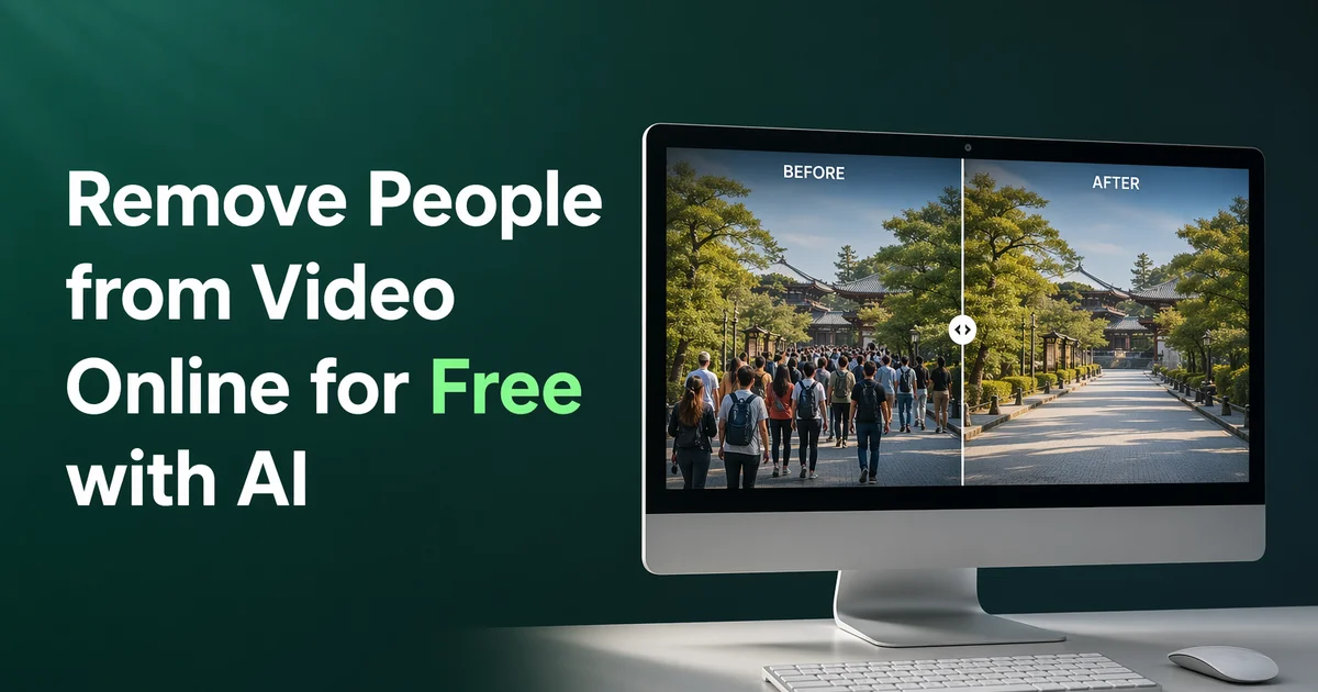 Illustration depicting how to easily remove people from a video online for free using BlurMe