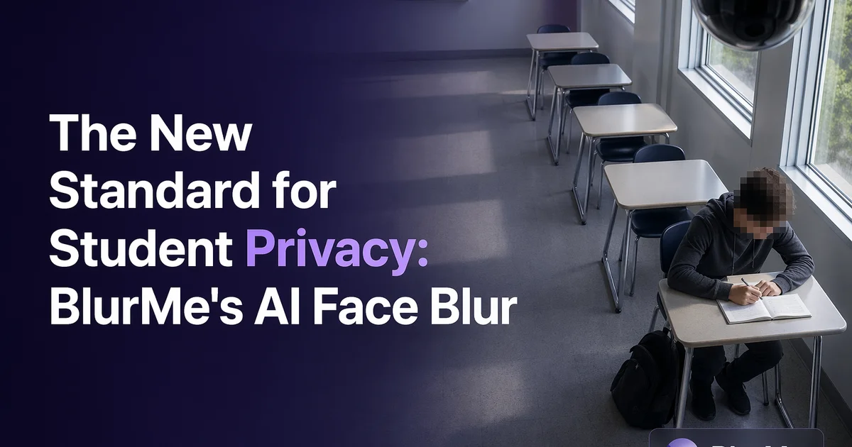 Classroom of students with faces blurred for privacy using BlurMe AI.